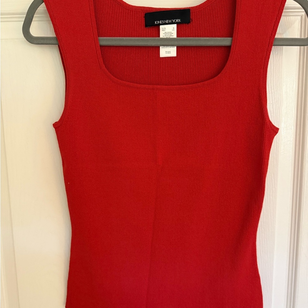 Jones New York Bold Red Knit Tank